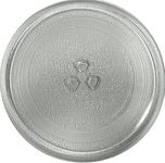 Quailitas Microwave Plate - 245 mm Universal Fit Microwave Turntable Glass Tray w/ 3 Fixers, Scratch-Resistant Plate