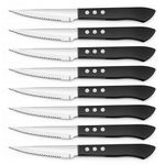 hunnycook Steak Knives set of 8 (8.42 inch), Serrated Steak Knife, Ultra-Sharp Stainless Steel Steak Knives with Ergonomic Handles, Kitchen Steak Knife Set, Serrated Knife Dishwasher Safe