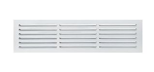 Snug Vent - 3/4 x 8 x 32 Inch Sturdy MDF Cold Air Return Grill - Wood Wall Vent for Home Improvement - Primed White and Ready to Paint - Flexible Install Options