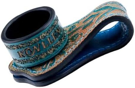 KONLLEN Leather Chalk Holder for Pool Cue - Magnetic Engraved Billiard Accessory, Holds Round Chalk, Classic Vegetable Tanned Leather