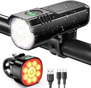ISEYOU Luci Bicicletta LED, [8+7 Modalità & 9+9 LED Super Luminosa] Luci Bici, Luce Bici Anteriore e Posteriore Ricarica Rapida USB, Impermeabile IP65, per MTB, Notturna, Campeggio