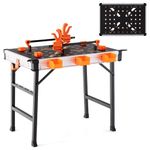 S AFSTAR 33-Inch Portable Workbench, Heavy-Duty Metal Woodworking Table with 2 Quick Clamps & 4 Clamp Dogs, 3 Tool Boxes Included, 1000 lbs Support, Folding Work Table for Garage Repair Shop