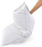 White Goose Feather Bed Pillow - 600 Thread Count Egyptian Cotton , Medium Firm,Soft Support Queen Size,White Solid (Queen Size:One pillow)