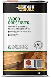 Everbuild Wood Preserver – Interior And Exterior Use – Low Odour – Quick Drying – Long Lasting Protection – Red Cedar – 5 Litres