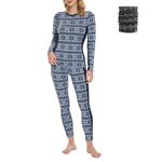MERINNOVATION Merino Wool Base Layer Set for Women 100% Merino Wool Thermal Underwear Set, Dress Blue 230, XL