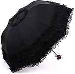 Milcraft Travel Umbrella Folding UV Resistance Princess Lace Parasol Umbrella Sun Umbrella for Women Girls