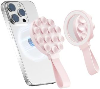 Magnetic Silicone Suction Cup Phone Mount Built-in Mirror for MagSafe,Sticky Phone Grip Holder for iPhone, Hands-Free for Makeup Shower, Octo Sticky Buddy Thing Back of Case for TikTok Selfie Video