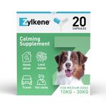 Zylkene Calming Supplements for Medium Dogs (10 to 30kg) 225mg | Promotes Relaxation | Helps Pets cope with short-term challenging situations: Loud Noises | Easily administered | 20 capsules