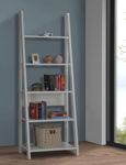 DeckUp Plank Reno Engineered Wood Ladder Book Shelf and Display Unit (White)