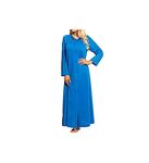 Shadowline womens71280Shadowline Women's Petals 54 Inch Long Sleeve Long Coat Solid Long Sleeve Bathrobe - Blue - Medium