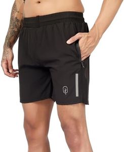 BLUEFICUS Men's Outdoor Quick Dry Lightweight Sports Shorts Zipper Pocket Basketball Badminton Gym Running Sports Shorts (X-Large, Black)