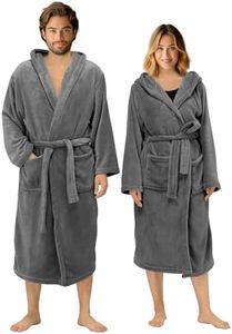 HOMELEVEL Accappatoio Casa Uomo Donna - con Cappuccio Laccio e 2 Tasche - Morbido e Leggero - Vestaglia Morbida - Veste da Camera Invernale