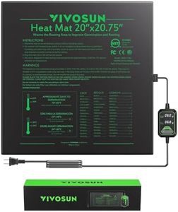 VIVOSUN 20"x20.75" Seedling Heat Mat with Built-in Temperature Controller, UL & MET-Certified Waterproof Plant Heating Pad for Germination, Hydroponics, Brewing, Breeding, and Greenhouses
