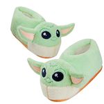 Disney Stitch Slippers Kids - 3D Fluffy Baby Yoda Children Warm Slippers Size 11-2 Non-Slip House Shoes Gifts for Kids (Green Baby Yoda, 11/11.5 UK)