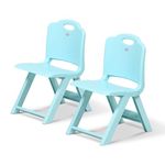 HAPPY BEAR Foldable Kids Chair | Foldable Study Chair | Space-Saving, Portable, and Supports up to 30kg |Folding Stool Chair | Kids Study Chair (Blue/Blue)