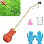 Wasp Nest Killer Bulb Duster Applicator Pest Control Bulb Duster Sprayer Wasp Nest Killer with Long Copper Tube diatomaceous earth pest control (red)