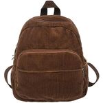 Makukke Small Backpacks for Women Corduroy City Backpack Daypacks Women's Backpack Handbags for Casual School Travel Work (Brown)