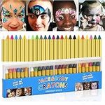 CAVLA 24 Colors Face Paint Crayons, Non-Toxic Face Painting Kit for kids, Safe, Washable, Suitable for Carnival, Cosplay, Easter, Halloween,Party Makeup Children's Day Birthday Gifts for Kids