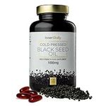 Black Seed Oil 120 Double Strength Capsules - Premium Cold Pressed Virgin Oil, High Strength Thymoquenine 3X% | 1000mg Softgels with Zero Additives (Non-GMO) Made in UK by Inner Vitality