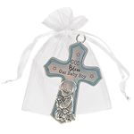 Ganz Ornate Crib Cross Baby Boy Baptism Gifts for Boy, Christening Gifts for Boys, Baptismal Gifts for Boys, Baby Shower Crib Medal Praying Boy, God Bless Our Baby Boy Nursery Wall Cross Décor