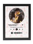 FA6 Personalized Premium Print Music Frame with Photo Upload | Heart Background Spotify Song Link QR Code Frame with Your Photo - Peach & White - 8x10 Inch