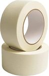 AIPL Masking Tape - 20 Meter Length 48 MM / 2" Inch - 2 Rolls Per Pack - Easy Tear Tape, Best for Carpenter, Labelling, Painting and leaves no residue after a peel.