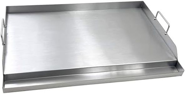 Direct Store Parts DS127 Stainless Steel BBQ Cooking Griddle, Universal Flat Top Griddle with 2 Handles for Most Gas Grills, W25"×D16"×H2.75", Heavy Duty Stainless Steel Griddle 1pc, Large size