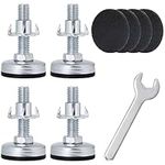 BELLE VOUS 4 Pack of Adjustable M10 x 50mm Furniture Levellers - Foot Leveling Felt Glides & Pronged Tee Nut/Bolt - Home, Office & Restaurant Feet Leveler for Table, Chair, Sofa, Cabinet & Bed Legs