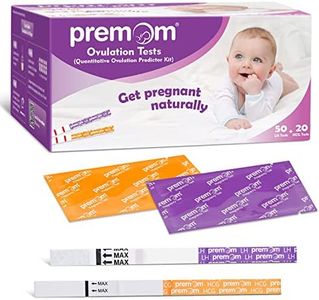 Quantitative Ovulation Predictor Kit, 50 Ovulation Tests + 20 Pregnancy Tests, Premom Advanced Ovulation Test Strips Combo with Numerical Results, Smart Digital Ovulation Reader APP, PMS-5020