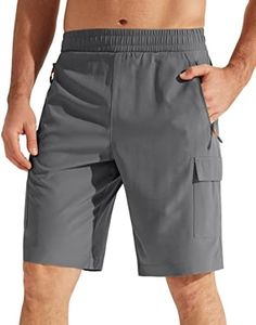 Libin Men's Hiking Cargo Shorts Lightweight Quick Dry Athletic Casual Shorts for Golf Outdoor Active Zipper Pockets, Grey, XX-Large