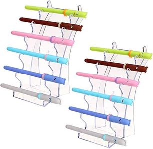 Hipiwe Acrylic Pen Holder Display Stand Clear Makeup Brush Rack Organizer Holder for E-cigarette 6-Slots Nail Brush Eyebrow Fountain Pen Rack Display (Pack of 2)