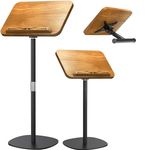 NAMON 2 in 1 Dual-use Floor Book Stand & Desktop Book Stand, Made of Wooden and Metal Build, Height Adjustable from 20-51in, Floor Holder Stand with Page Paper Clip for Cookbooks, Sheet Music, etc.