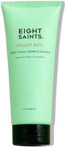 Eight Saints Bright Side Cream Facial Cleanser, Moisturizing Non-Foaming Daily Face Wash, Natural and Organic, Gentle and Effective Facial Cleanser, Makeup Remover, Nourishing and Hydrating, 6.7oz
