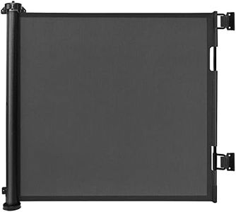 Barrière de Sécurité Rétractable Escalier pour Bébés Enfant et Chiens, 0-150 cm de Large, Barriere de Securite Enroulable pour Escaliers, Couloirs, Intérieurs et Extérieurs Noir