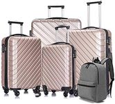 Apelila Suitcase Hardshell Luggage Sets,Travel Suitcase,Hard Shell Luggage Sets Carry On Luggage with Spinner Wheels Free Cover&Hanger Inside