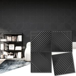 Art3d Lot de 33 panneaux muraux 3D pour décoration murale intérieure, panneaux muraux texturés pour salon, chambre à coucher, fond mural TV, 30,5 x 30,5 cm, noir
