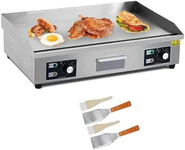 Festisoul 29 Inch Stainless Steel Electric Griddle, 3000W Commercial Flat Top Grill, Countertop Teppanyaki Cooktop with Dual Temperature Control and Large Surface, for Restaurant Home Kitchen