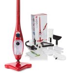 H2O X5 Steam Mop and Handheld Steam Cleaner – Multifunctional & Multipurpose System for Floors, Carpets, Windows, Upholstery, Kitchens & Bathrooms (Red)