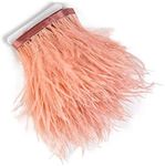 3 Yards 10-15cm Shrimp Pink Ostrich Feathers Trim Fringe for DIY Dress Sewing Crafts Costumes Decoration