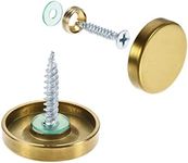 uxcell Mirror Screws, Decorative Cap Fasteners Cover Nails, Electroplated, Bright Golden 25mm/1" 4pcs