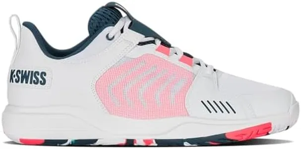 K-Swiss Men's Ultrashot Team Tennis Shoe, White/Stargazer/Neon Blaze, 10 M