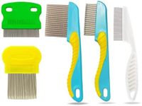 55 TRENDS Hair Nit Comb, 5 Pieces, Stainless Steel Teeth, Remove Head Nits, For Pets Kids And Adults