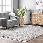 nuLOOM Neva Plush Shag Rug, 8' 10" x 12', Gray