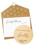 Jolicoon Pregnancy announcement wooden card - You're going to be a daddy with pocketfold envelope and seal sticker - Baby announcement daddy