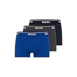 HUGO Men's 3-pack Stretch Cotton Regular Fit Trunkstrunk 3p Co/El 10146061 013? ???? ? ??? ???3 ????????????3 Trunks, Navy/Charcoal/Blue, M UK