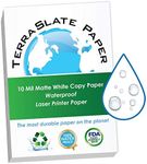 TerraSlate Paper 10 MIL 8.5" x 14" Waterproof Laser Printer/Copy Paper, White Printer Paper, 100 Sheets