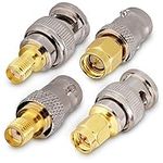 kwmobile SMA BNC Adaptor Kit - Set of 4 - RF Coax Aerial Radio Adapter Antenna Male Female Converter Connectors for Radios - CB Ham Two Way Handheld