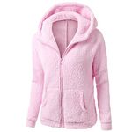 Sales Today Clearance Womens Sherpa Jacket with Hood Plus Size Fleece Coats Fuzzy Zip Up Hoodies Winter Warm Outerwear with Pockets