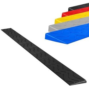 Portable Door Threshold Ramp, 1-6.5cm Rise Wheelchair Scooter Ramps Curb Ramp Driveway Ramp Indoor Sweeping Robot Threshold Ramp, Cuttable Length (Color : Black, Size : 100x10x3cm)