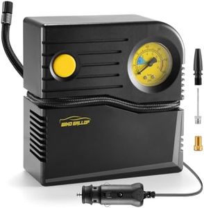 WindGallop Car Tyre Inflator Air Compressor Car Tyre Pump 12v Electric Tyre Pumps for Cars Air Pump with Tyre Pressure Gauge and Inflator Small Car Pumps for Tyres Valve Adaptors (Yellow)